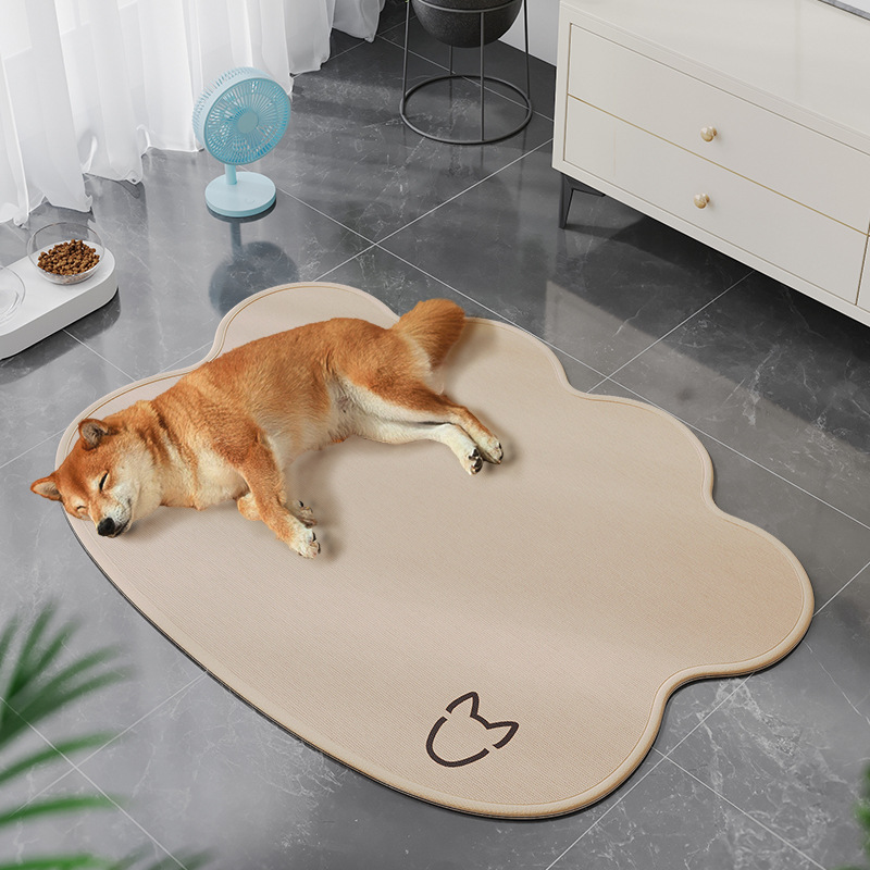 Simple dog head abnormity beige-65x90cm