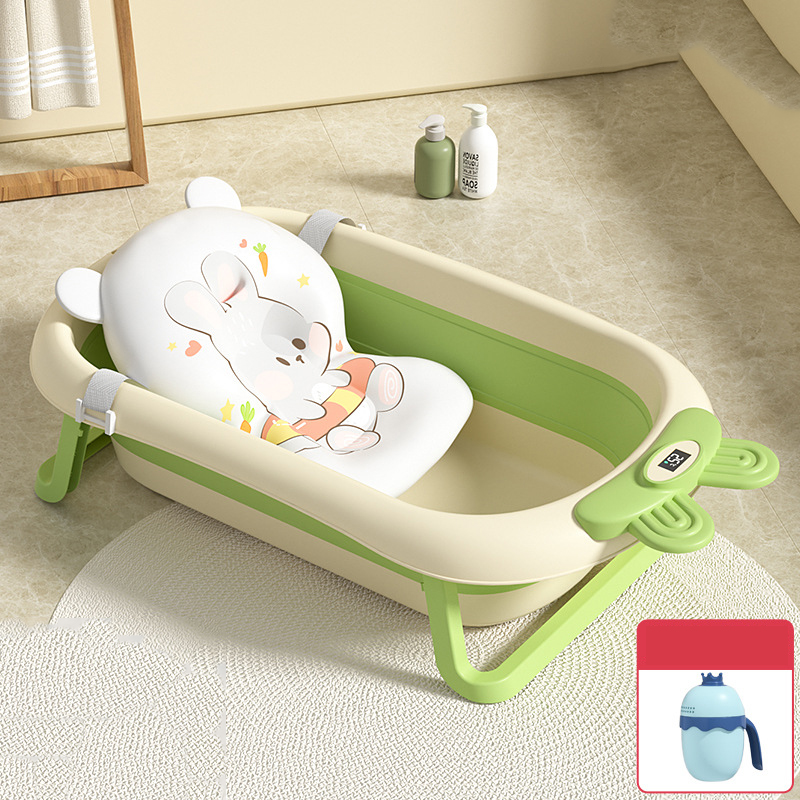 [Touch screen temperature sensing] Morning green   cute rabbit suspension pad   shower cup