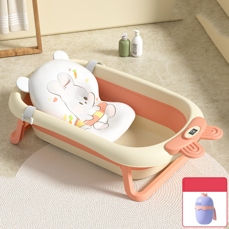 [Touch screen temperature sensing] Cherry blossom powder   cute rabbit suspension pad   shower cup