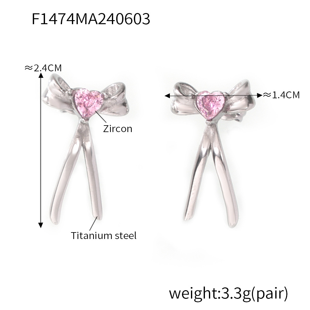 Steel powder zirconium earrings