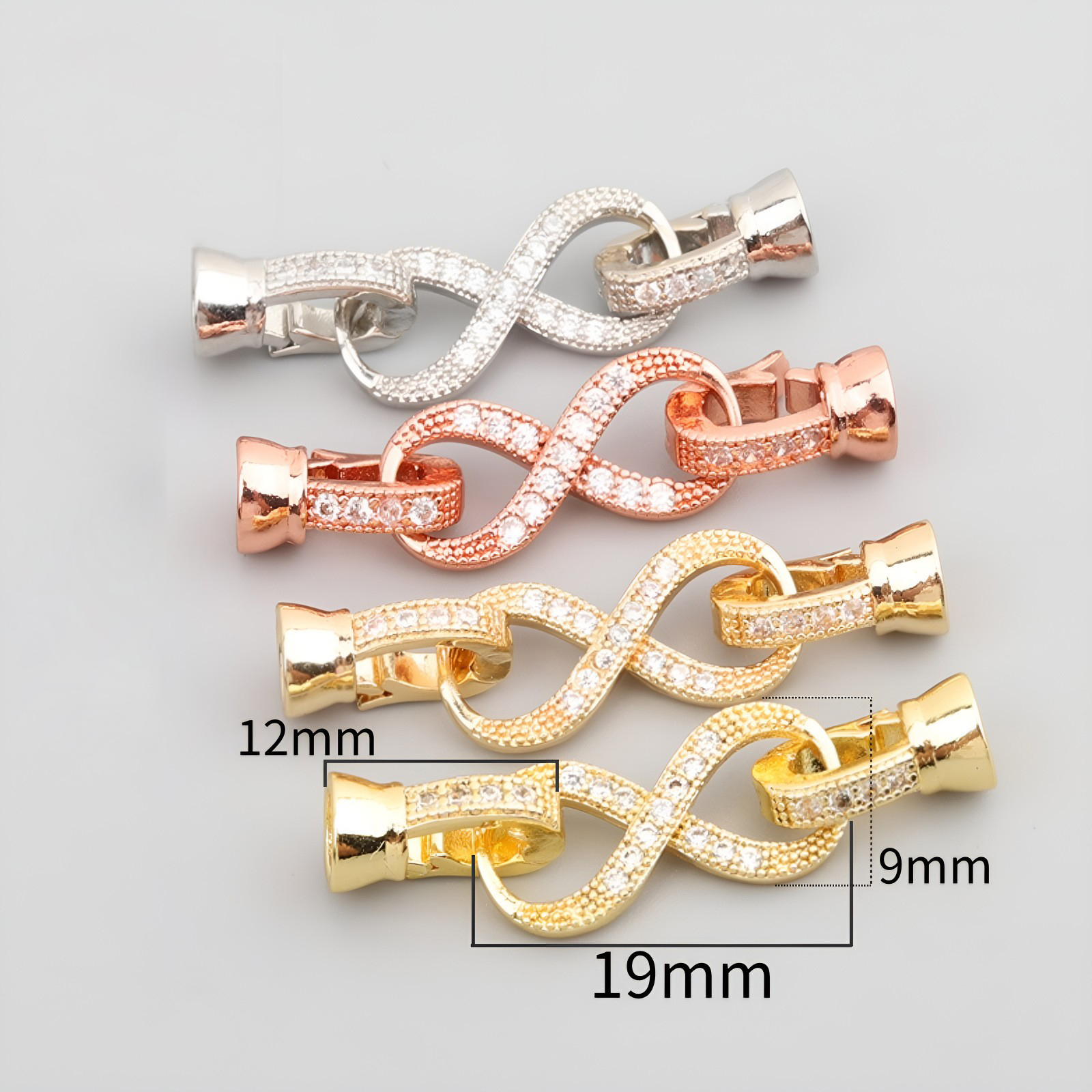 15:Figure-eight button Rose gold/color preserving
