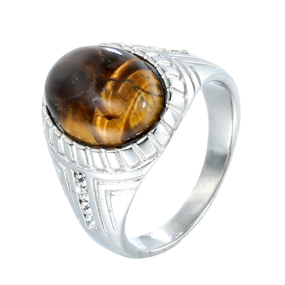 3:Tiger's eye stone with steel background