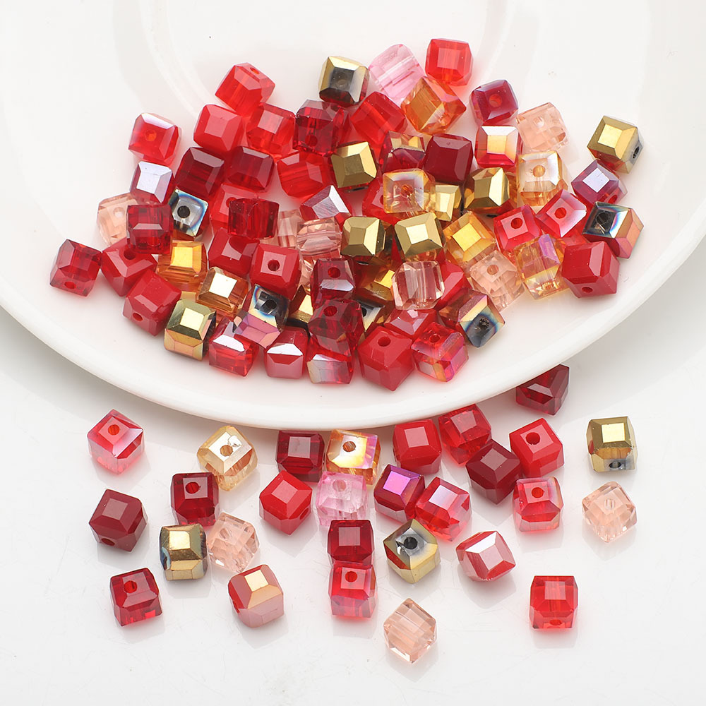 red 8MM square About 30 pcs/packet