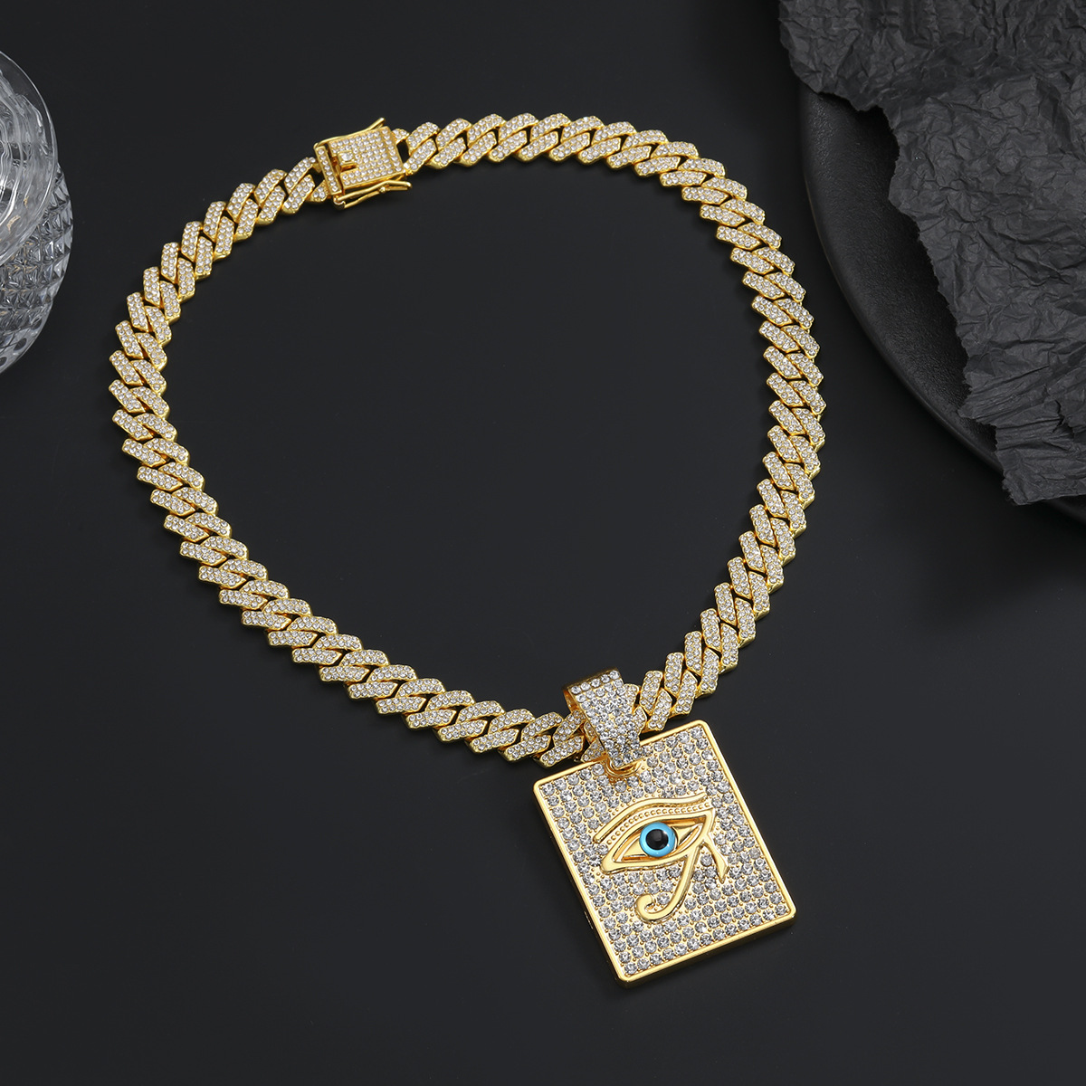 3:Pendant   Cuban Chain [gold] -50cm