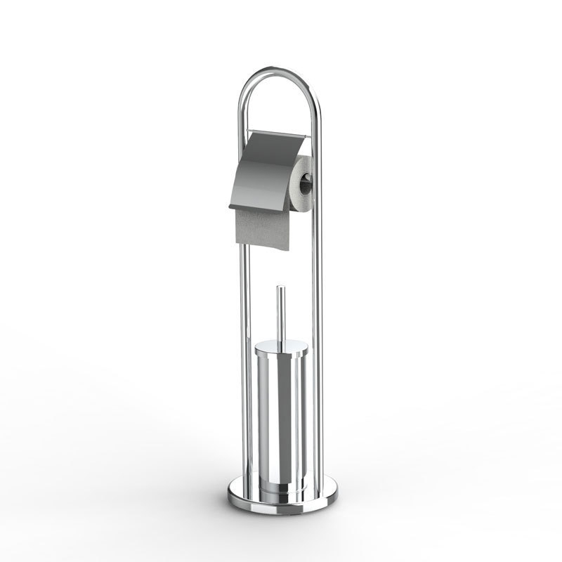 Stainless steel vertical with toilet brush