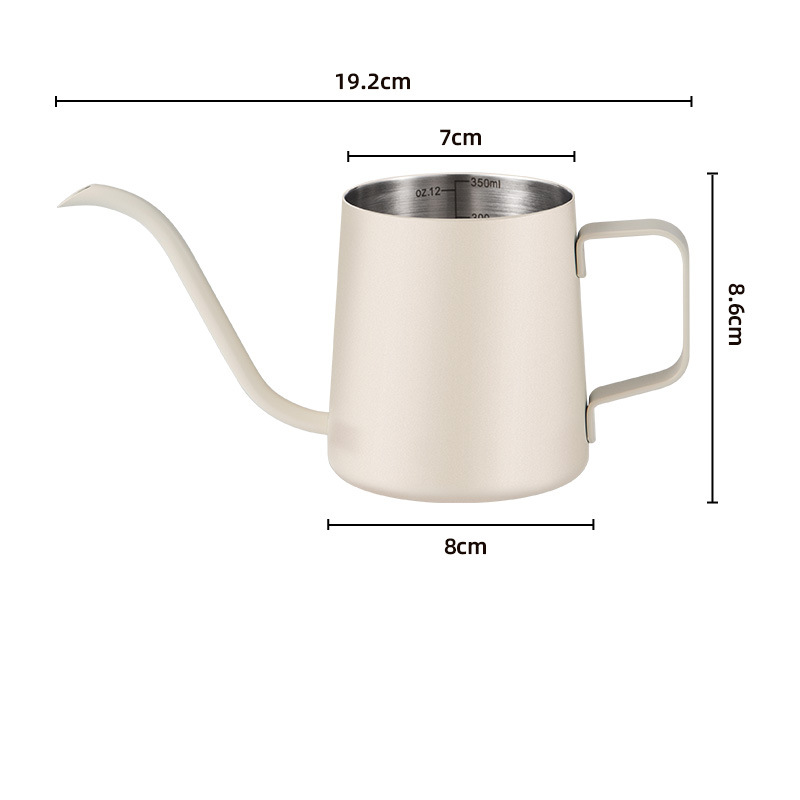 350ML meter white-with scale, hand-made pot