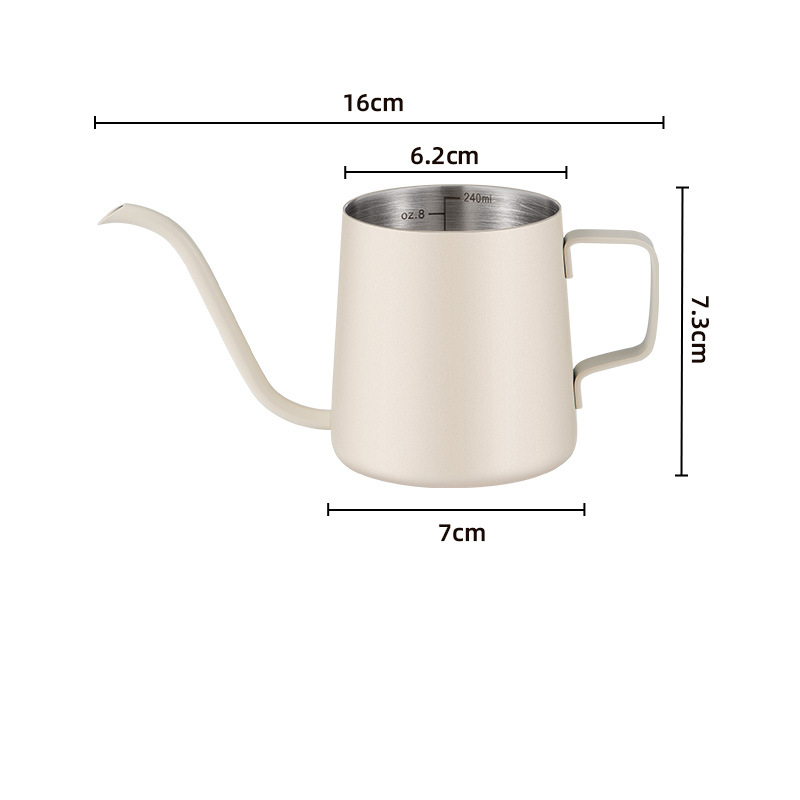 250ML meter white-with scale, hand-made pot