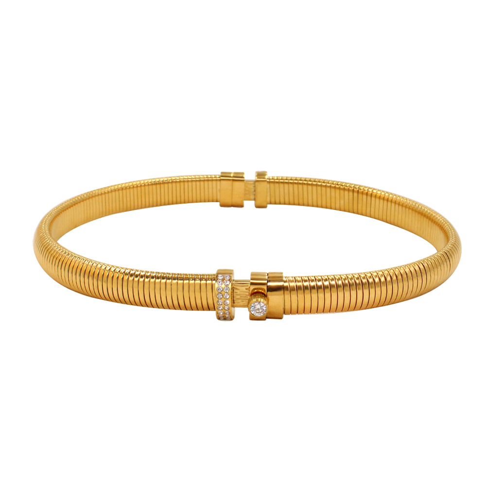 YS809 12mm gold collar with diamond