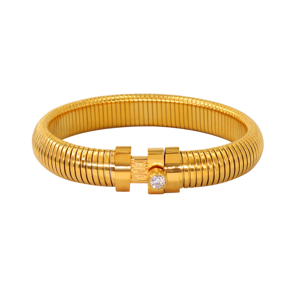 12:YS809 12mm smooth gold bracelet