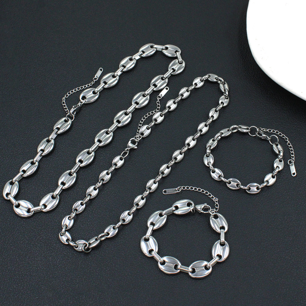 Steel 8mm necklace 40cmx5cm