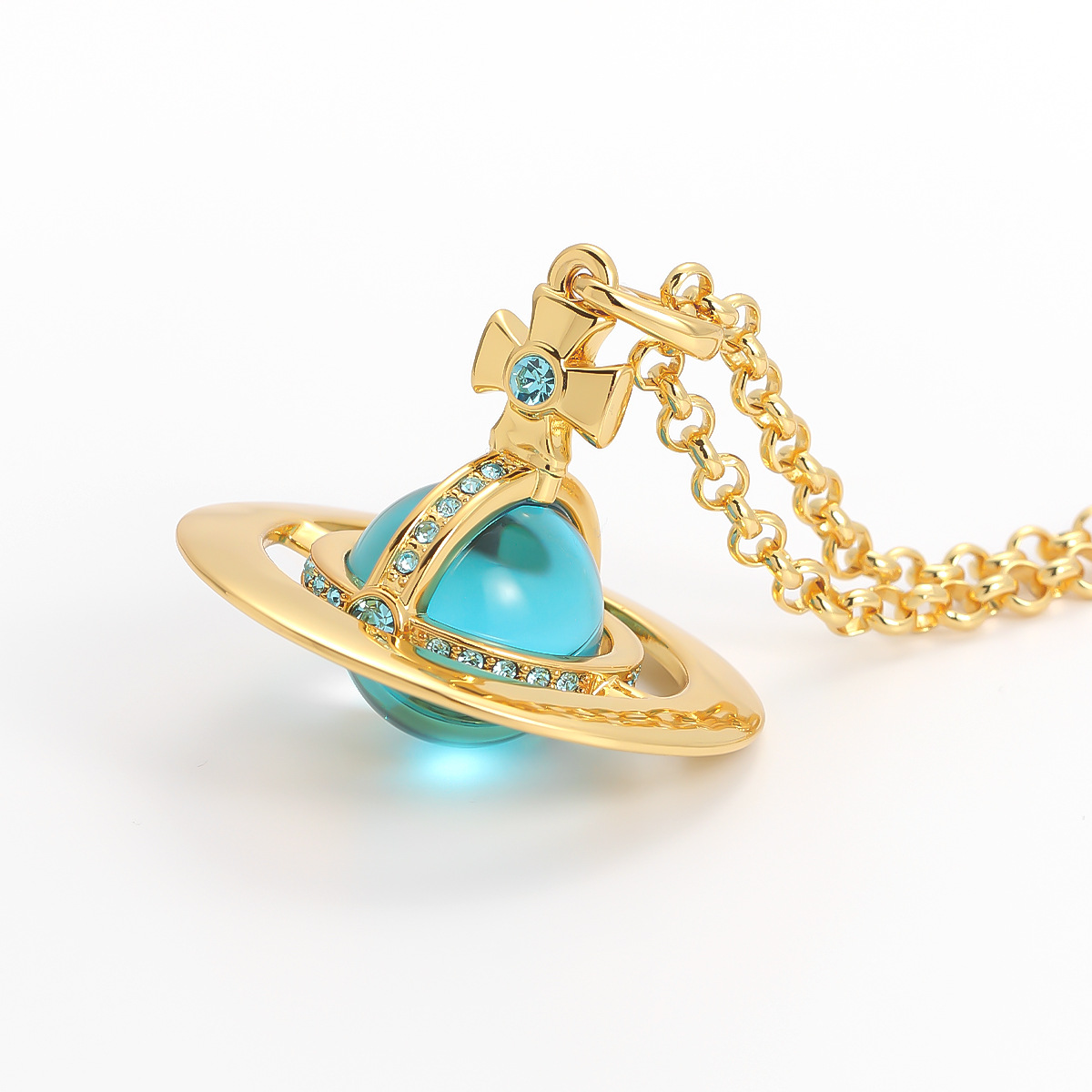 Large blue - gold plated