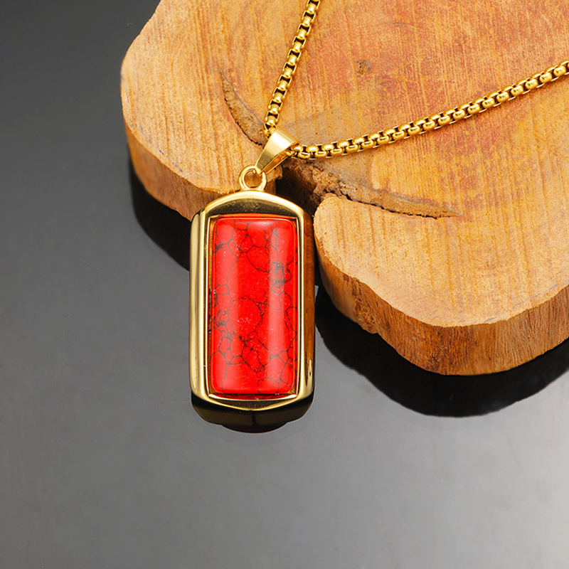 2:Red turquoise pendant