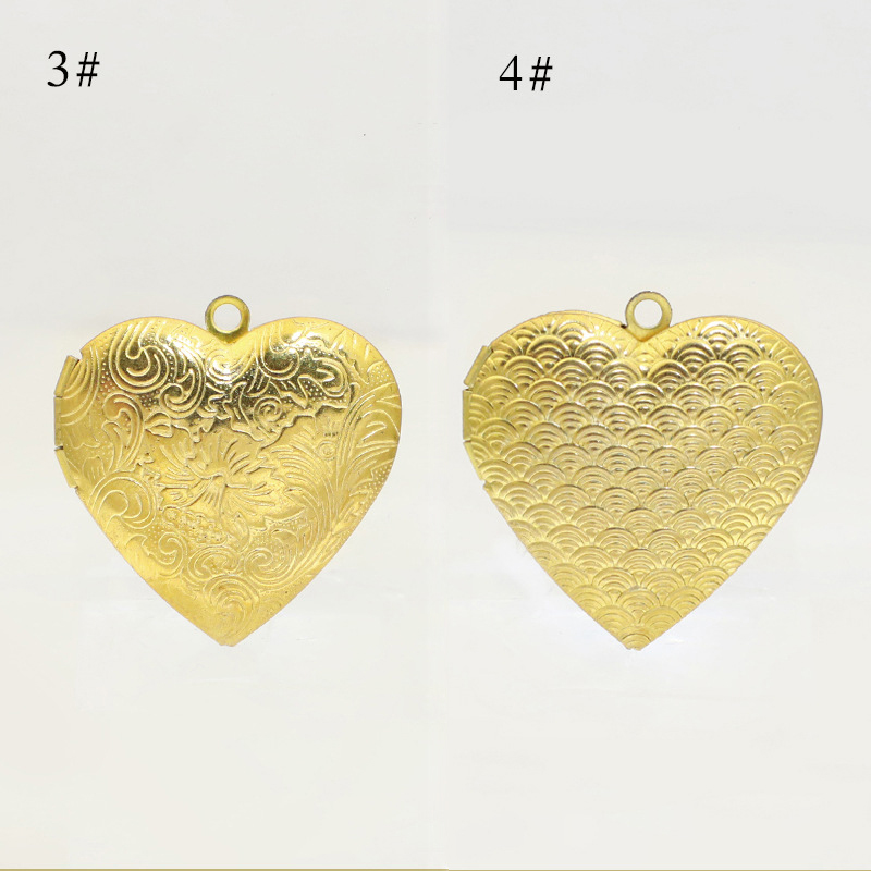 1:Copper Embryo No. 3 heart-shaped photo box/28.5 * 29mm
