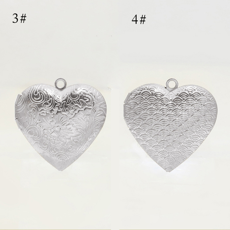 Copper plated white K 3 heart-shaped photo box/28.5 * 29mm