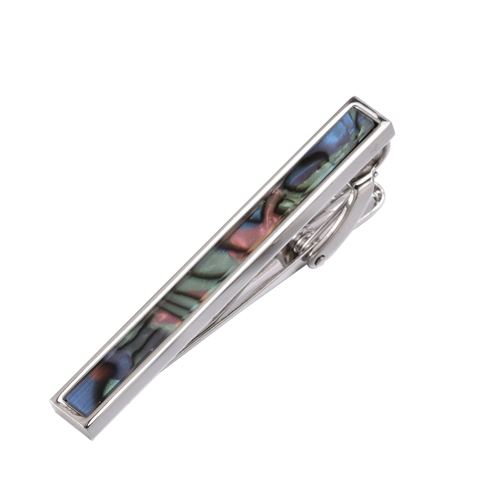8:White steel colored bob tie clip