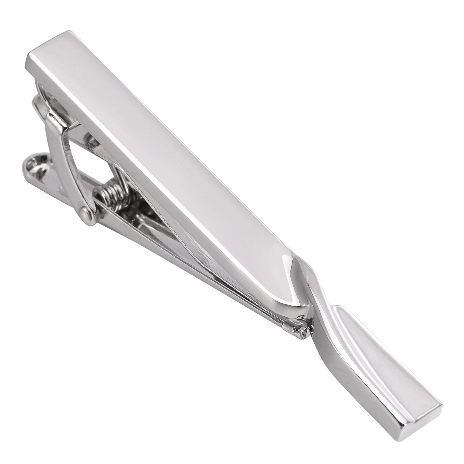 White steel kink tie clip 14
