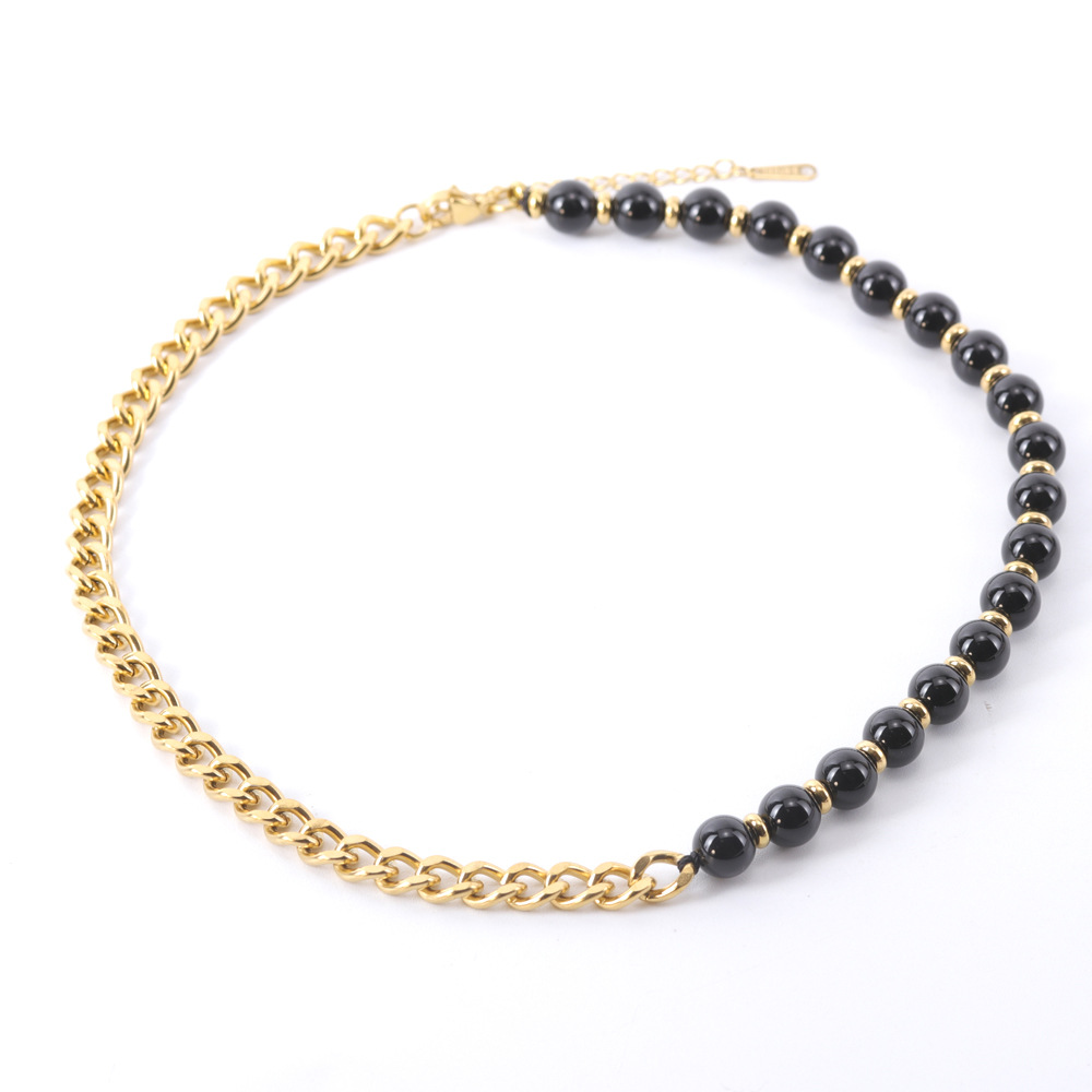 Black agate - Necklace