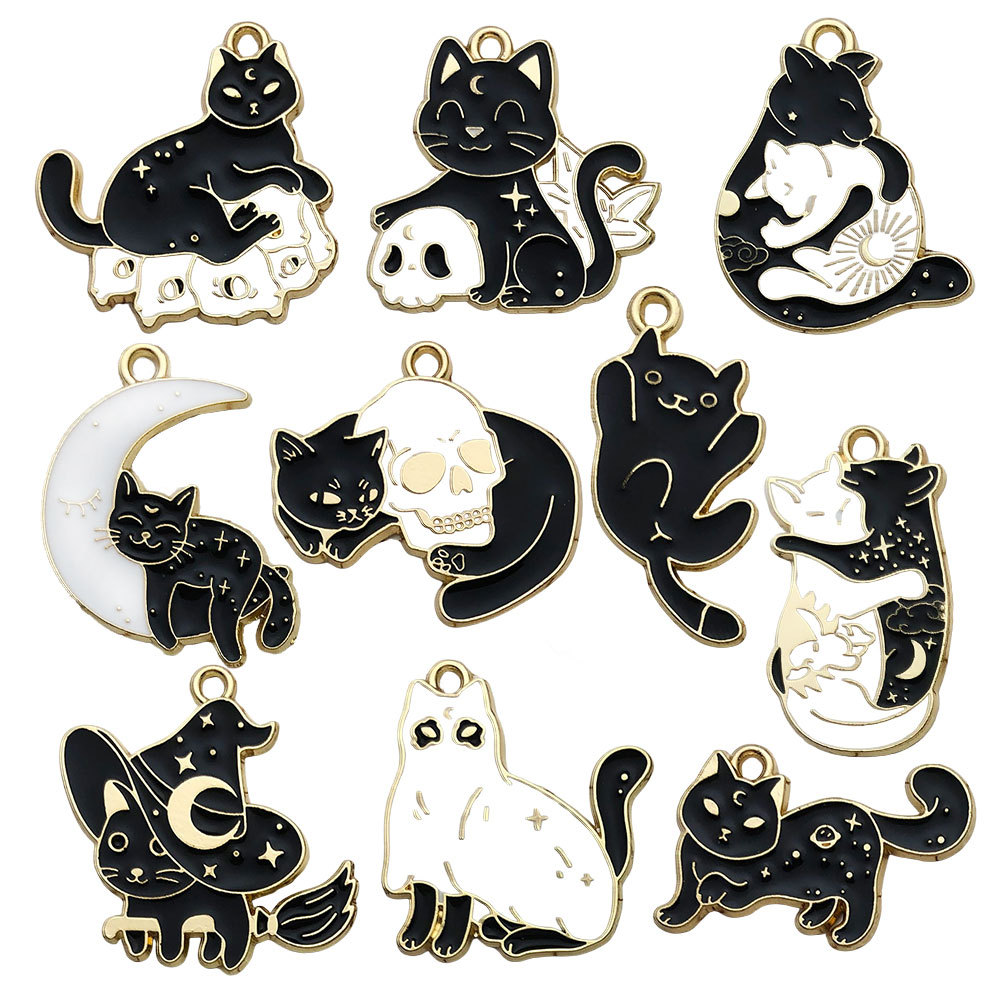 11:Mix 10 dripping Halloween Skull Black cats -1 for each of the 10 styles