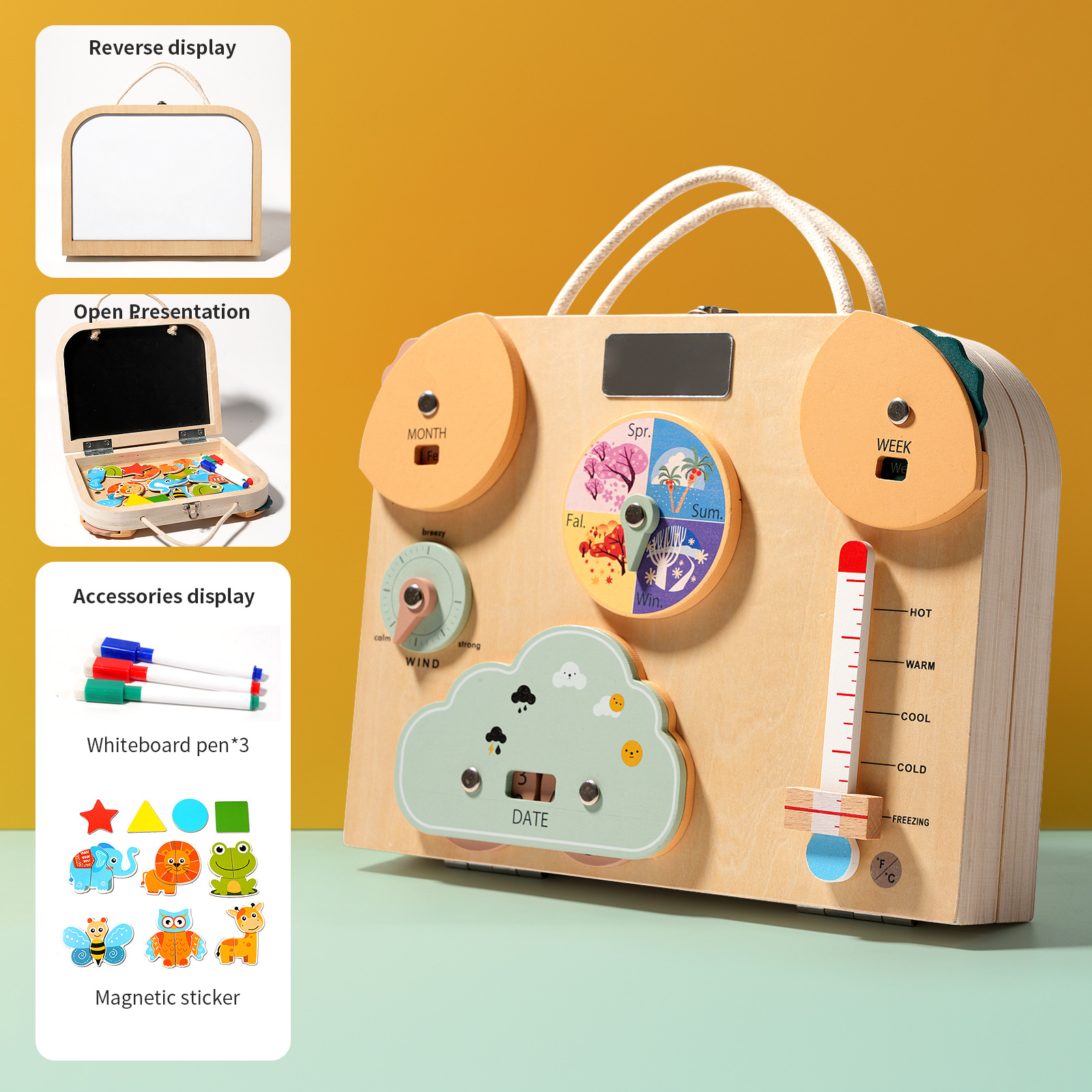 Basic hand-held busy wooden box ( weather   drawing board )