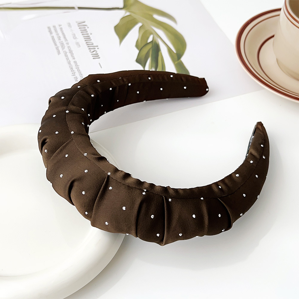 3:Hot drill pleated sponge headband - Dark coffee