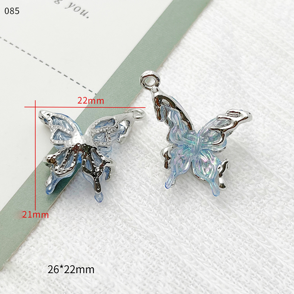 13:Light blue butterfly/White K