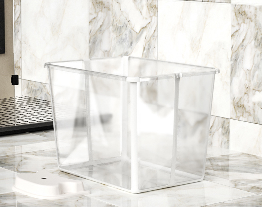 White transparent with bath stool