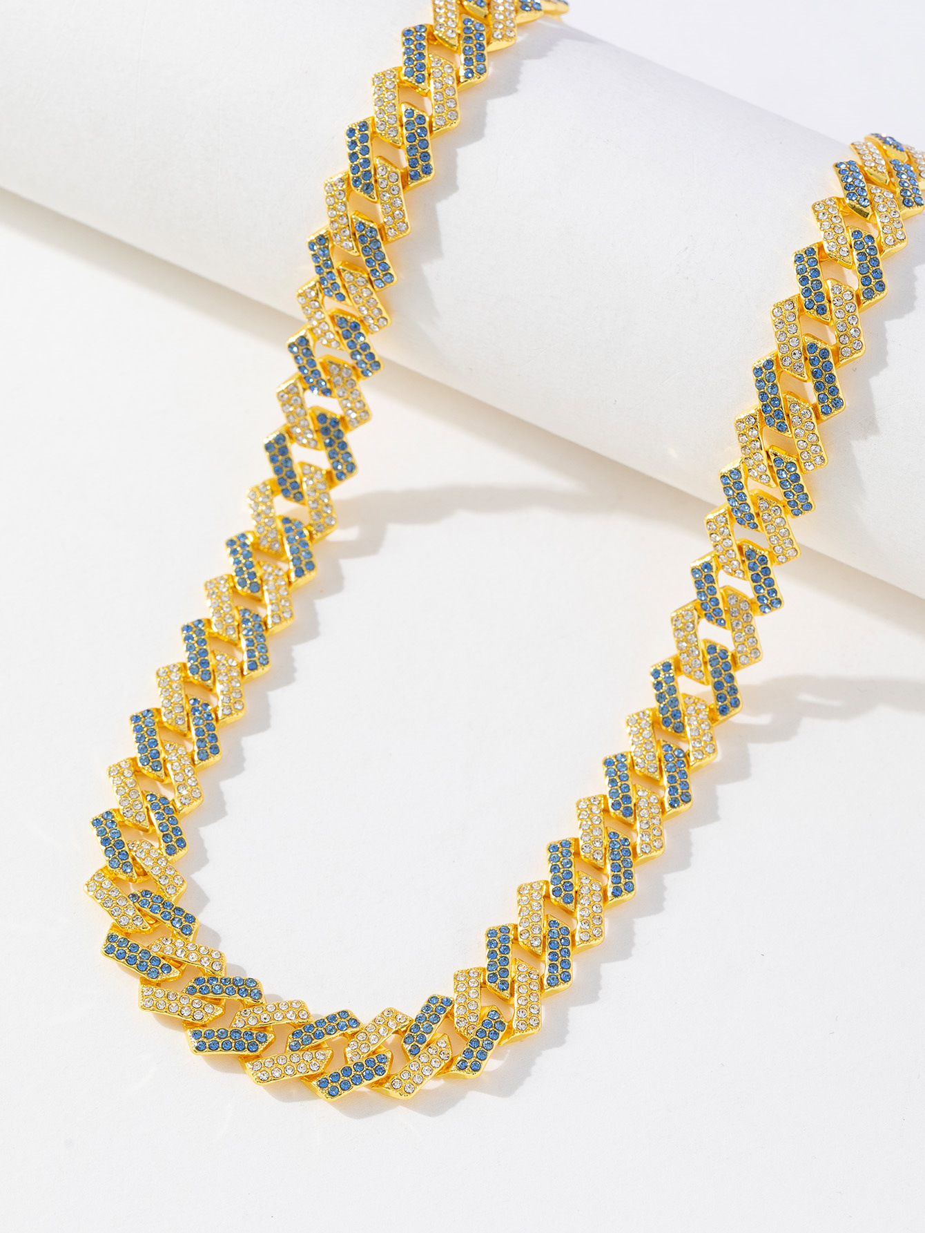 Gold and blue diamond (Necklace) 20inch(50cm)