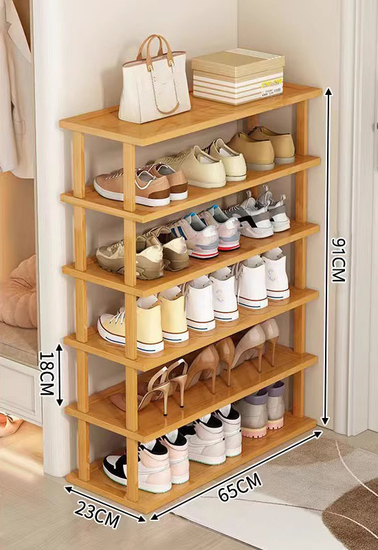 Simple spliced shoe rack - six layers 65 long