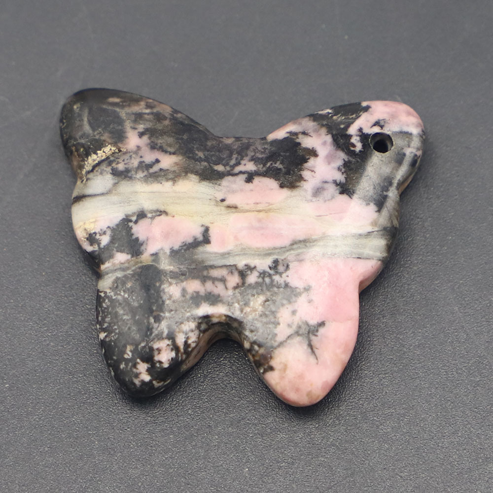 Black lines rhodonite stone