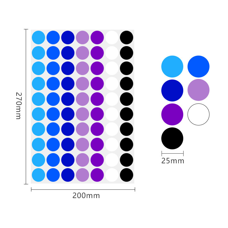 25mm A  7 colors (70 pieces/sheet)