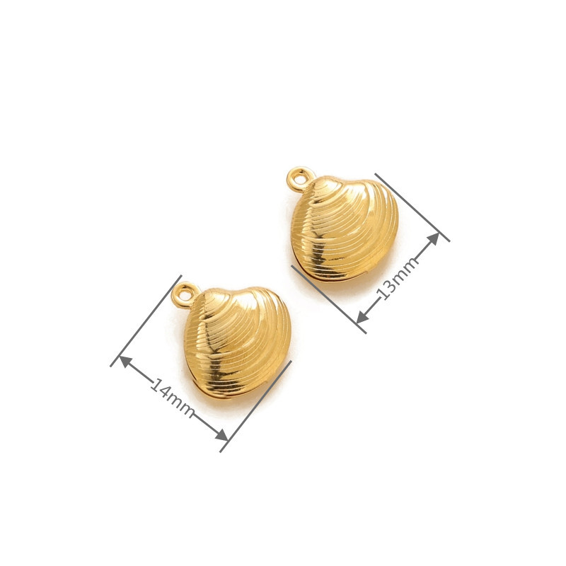 Small shell 13 * 14mm - electric gold