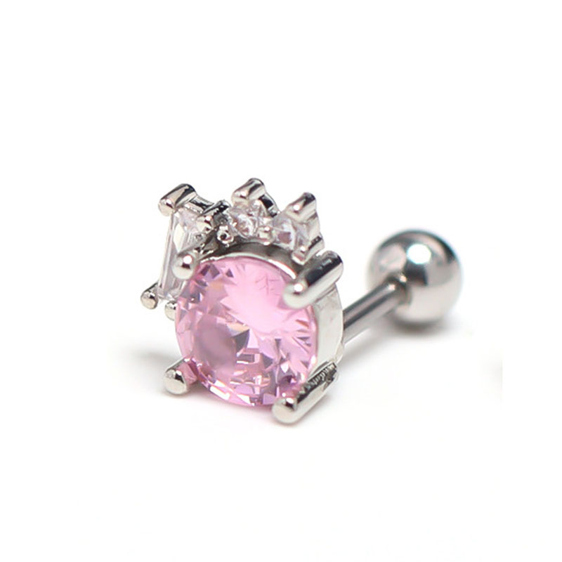 Silver pink rhinestone