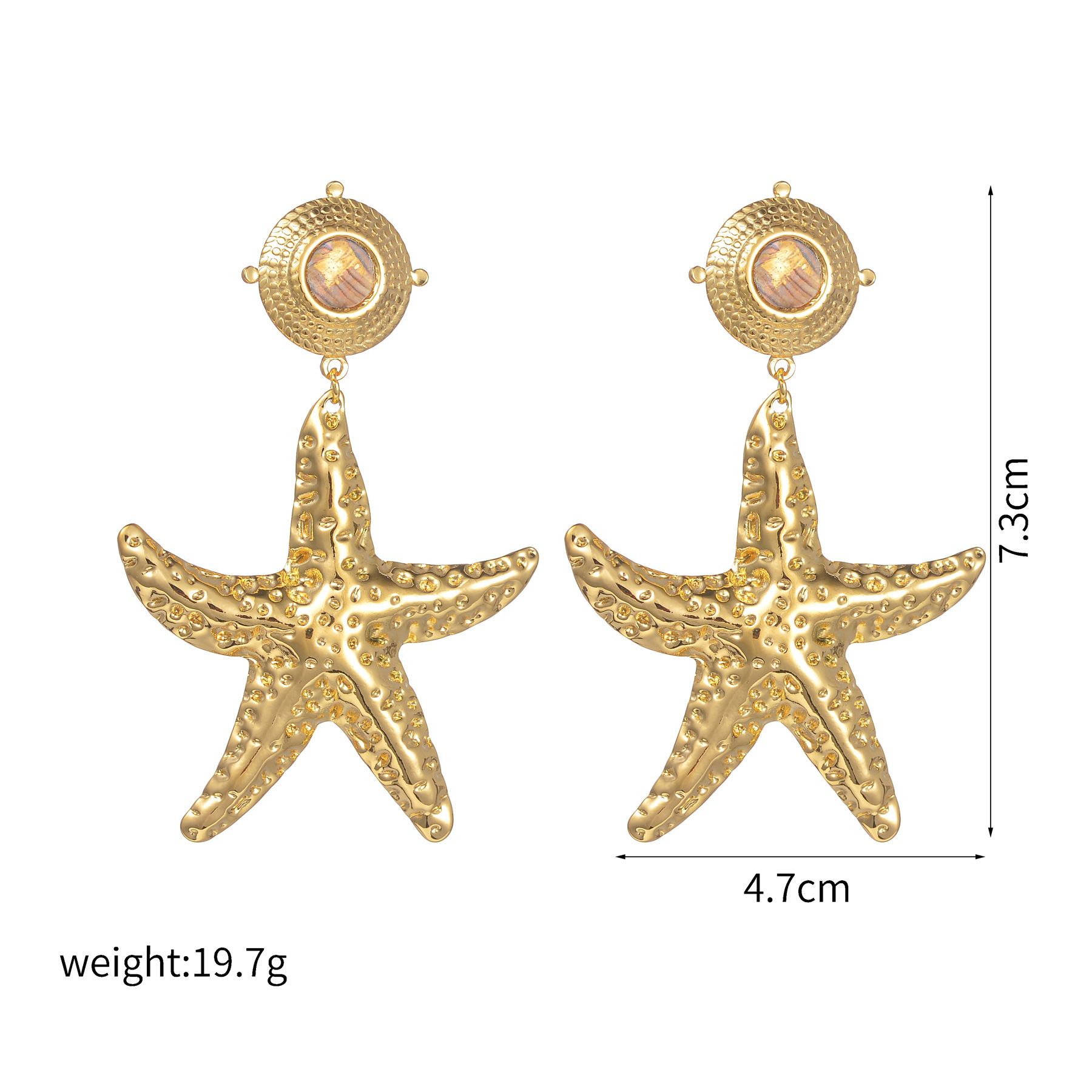 12:Circular starfish earrings