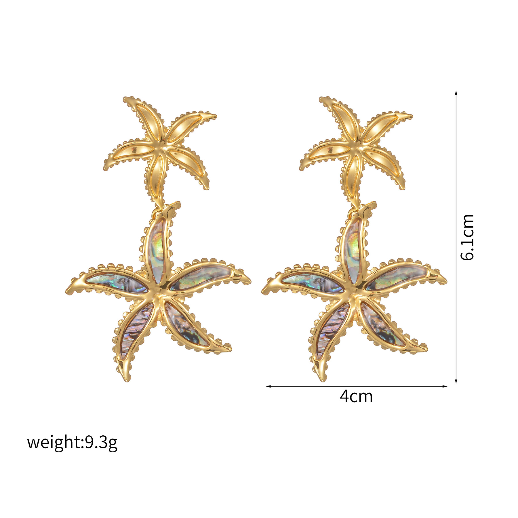 13:Double starfish earrings