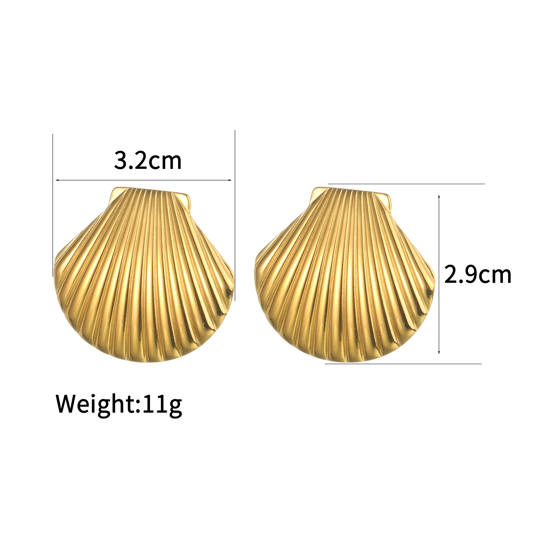 16:Exaggerated large shell earrings