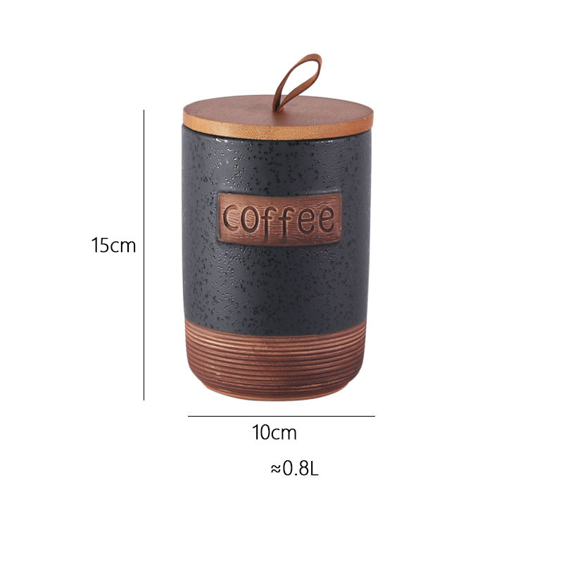 Large coffee sealed jar black