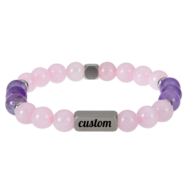 3:Pink crystal amethyst bracelet