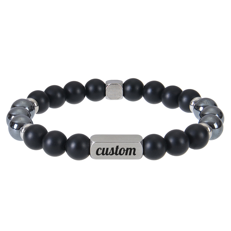 Black magnet frosted stone bracelet