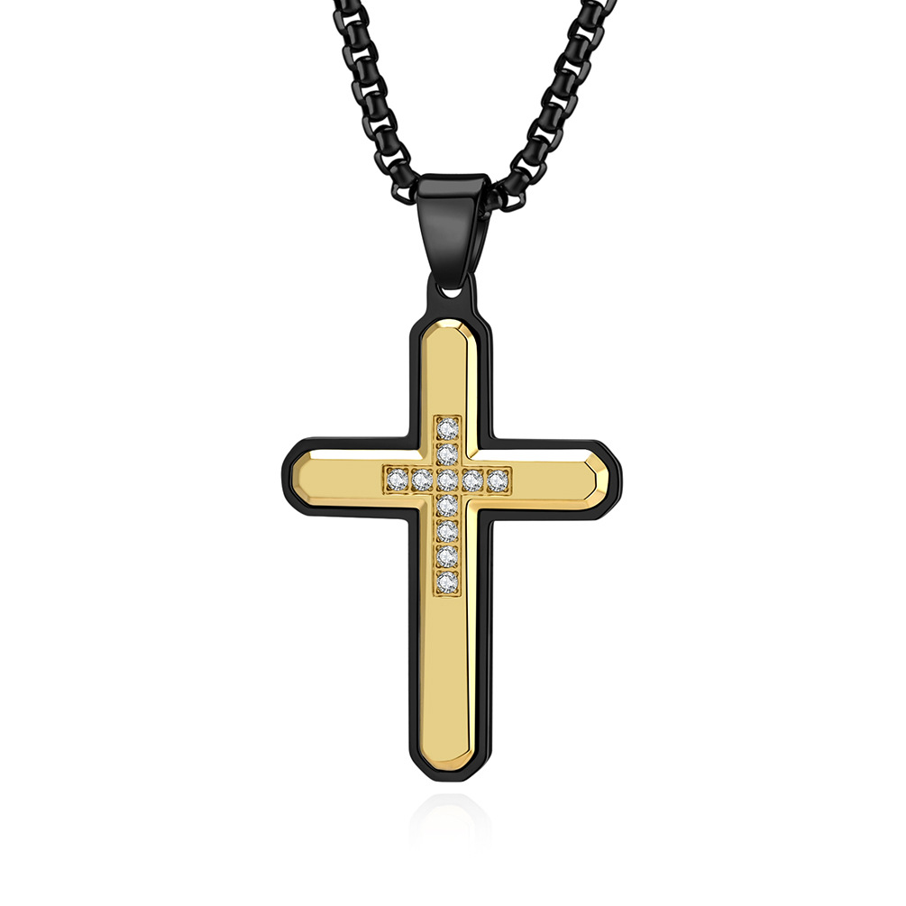 5:Gold and black pendant black pearl chain