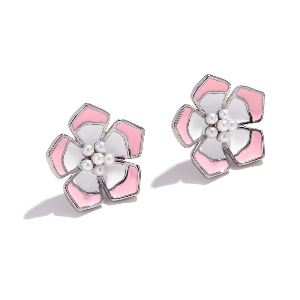 2:Stud earrings - Steel color