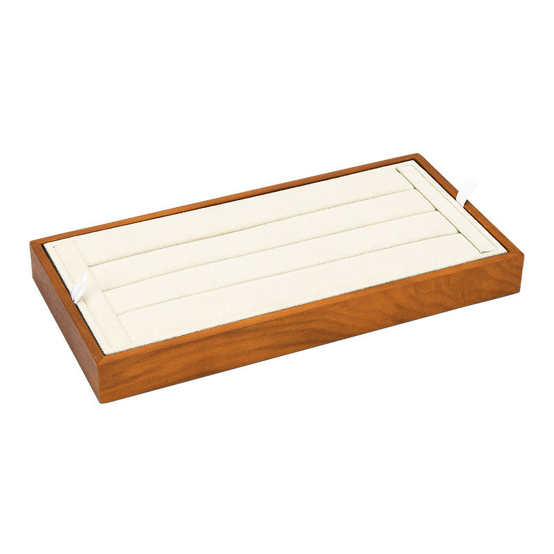 51-Solid wood beige multi-purpose display plate 22x11x2.3cm