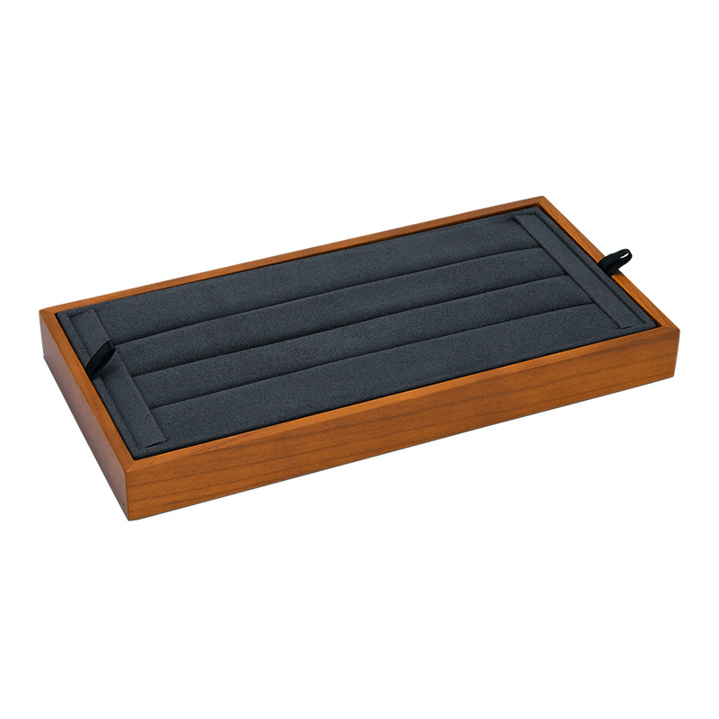 51-Solid wood grey multi-purpose display tray 22x11x2.3cm