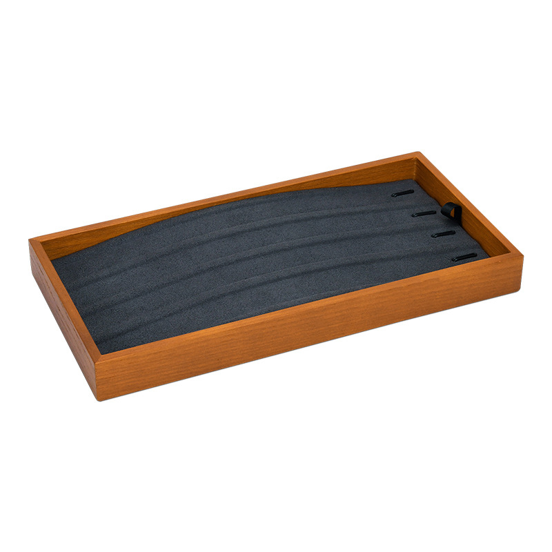 10:53-Solid wood gray 4-digit bracelet tray 22x11x2.3cm