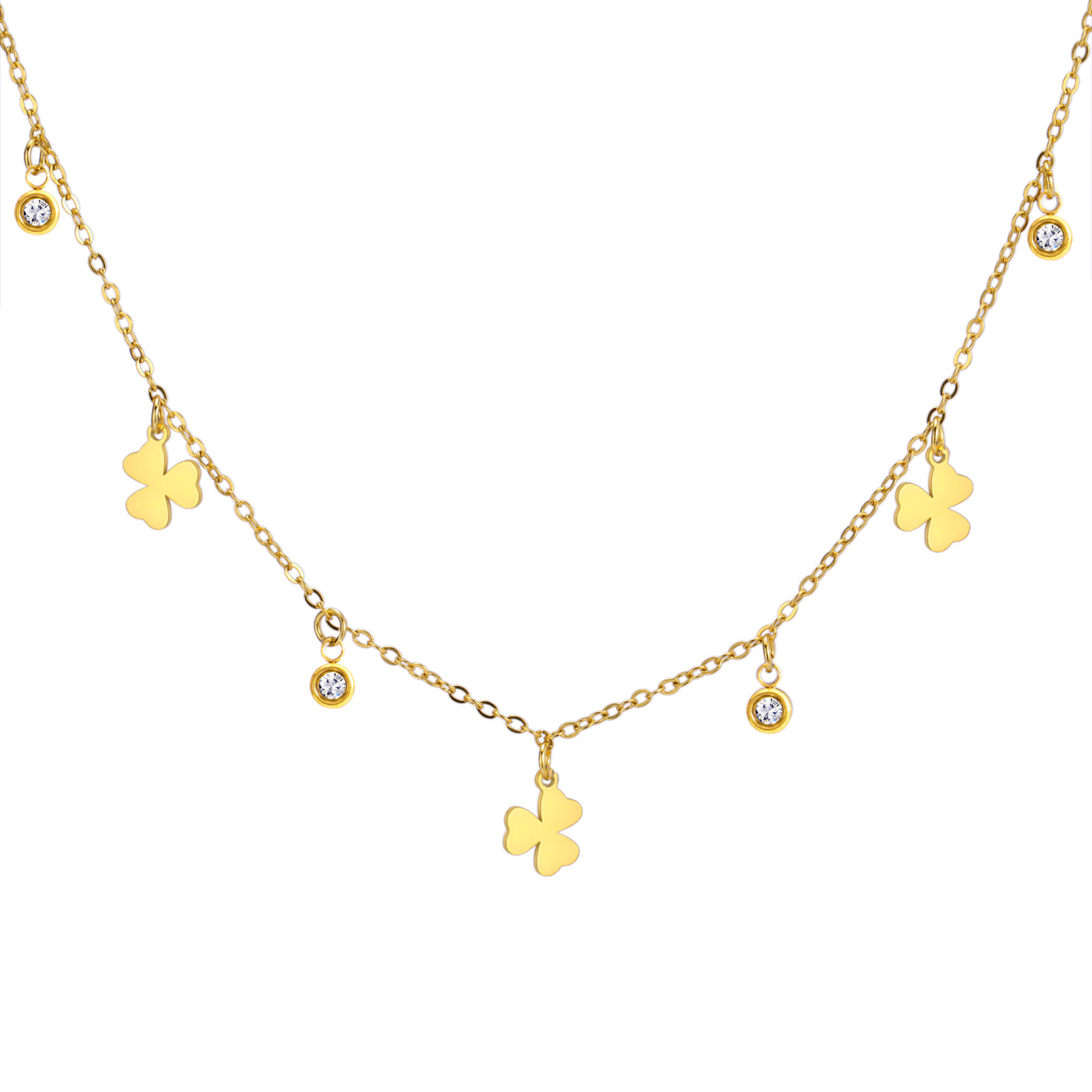 6:Gold diamond pendant combination chain