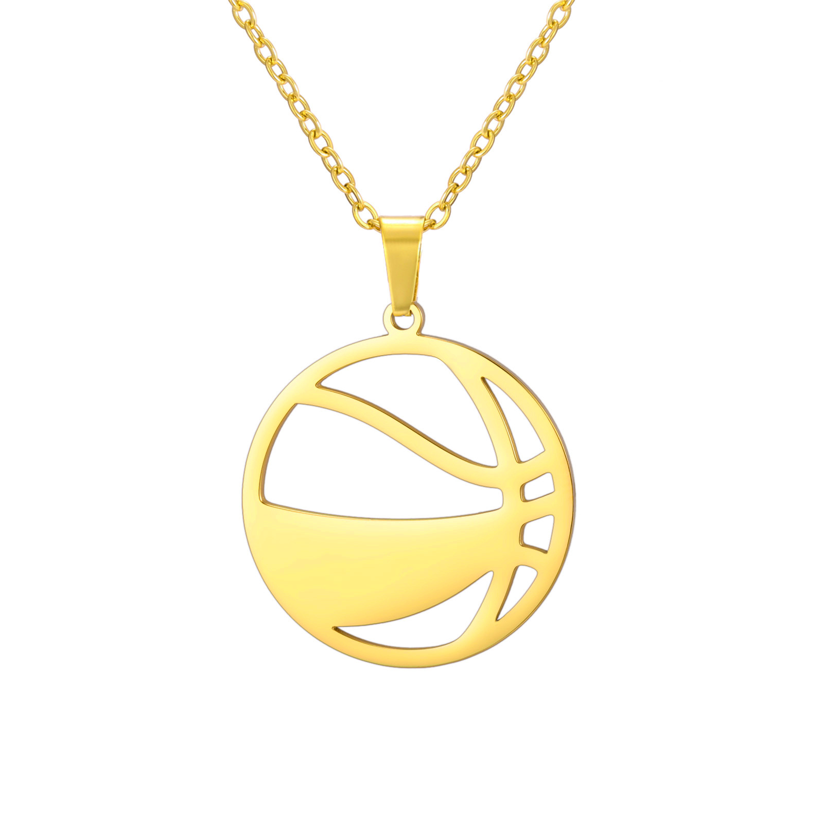 2:Gold basketball cross chain