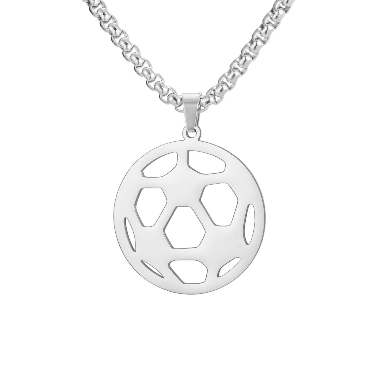 Steel color football box chain