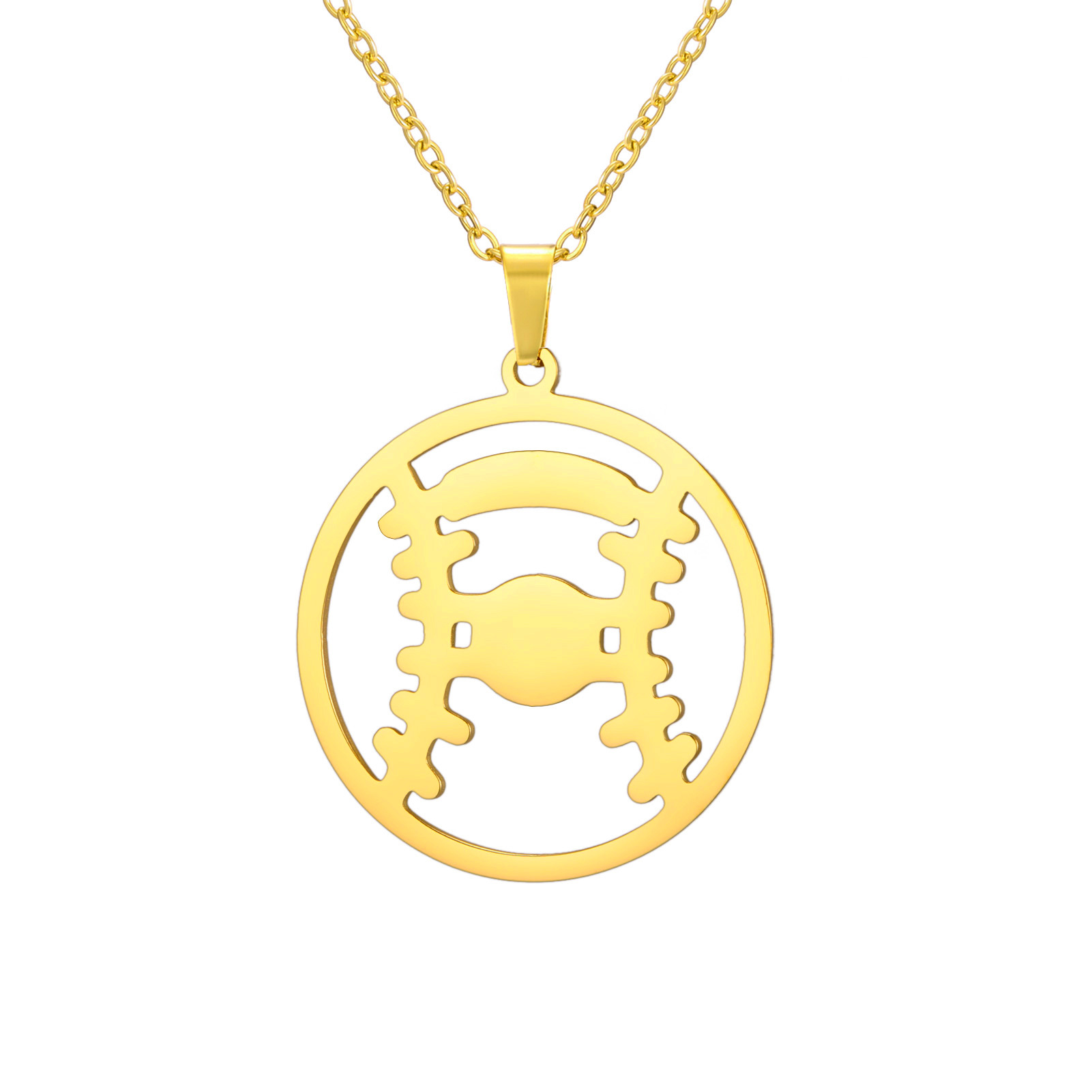 10:Gold baseball cross chain