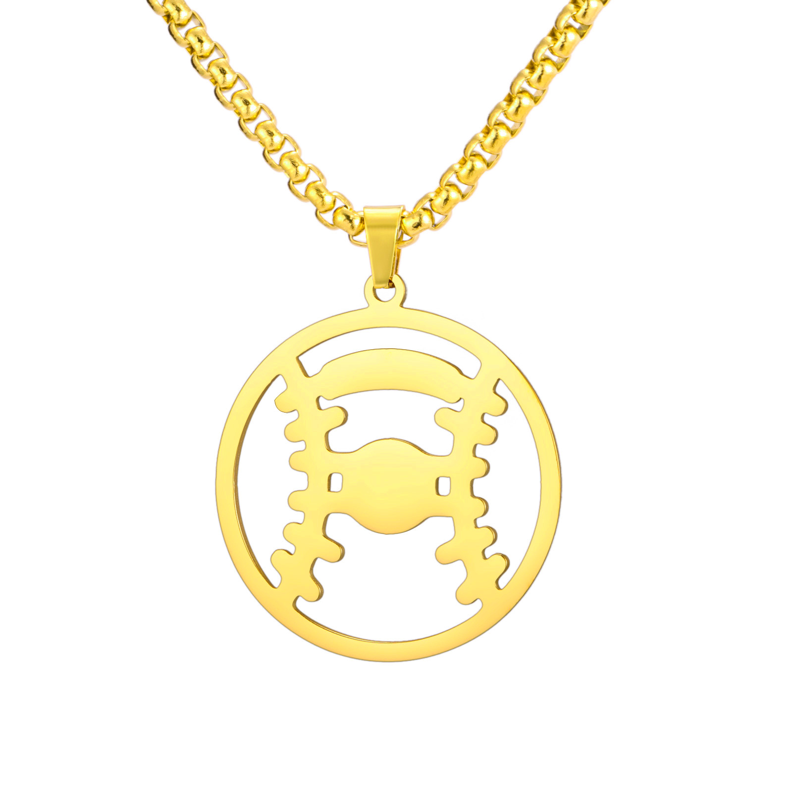 Gold baseball box chain