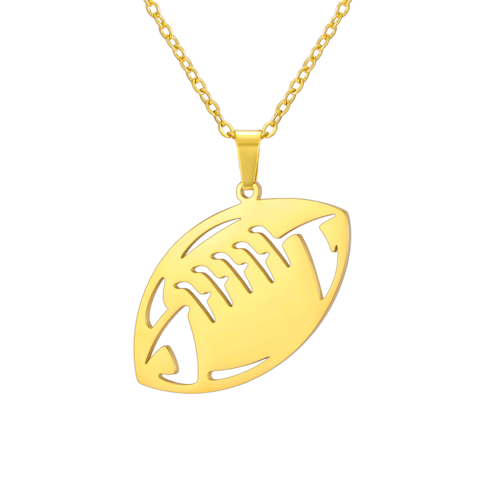 14:Gold rugby cross chain