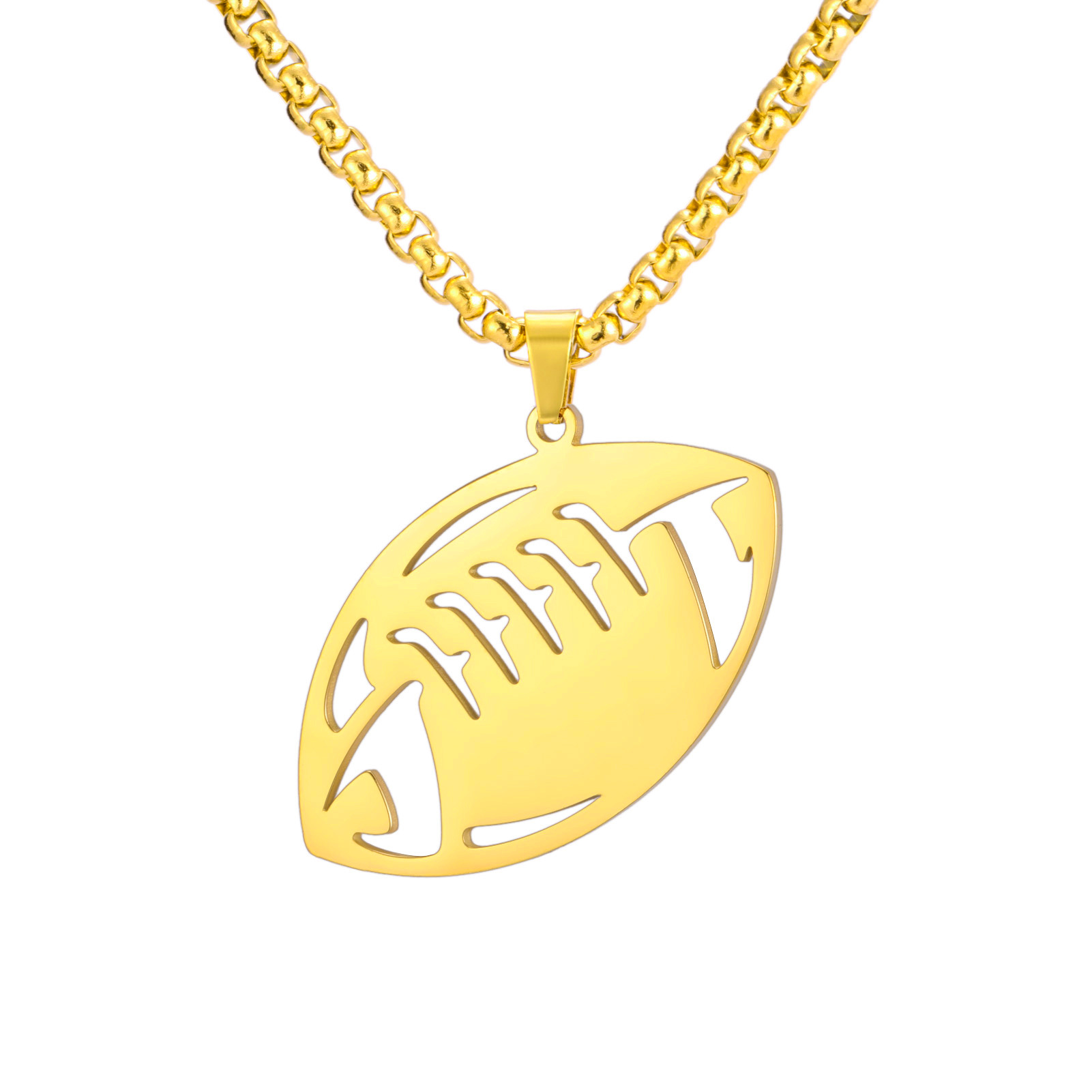 Gold rugby box chain